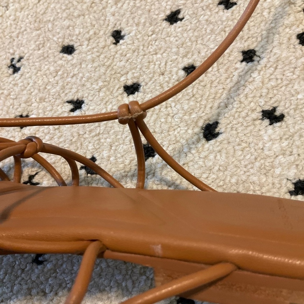 Marc Fisher tan knot lace up sandals, 8.5 - Picture 10 of 11